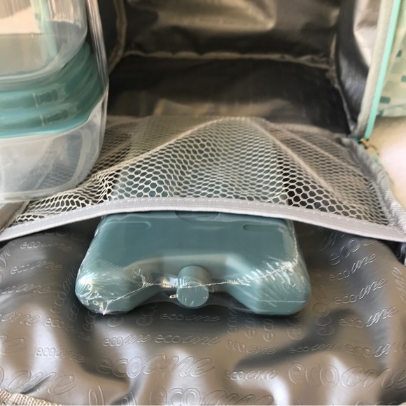 insulated lunch tote for hot & cold food storage in turquoise 7 piece - Picture 8 of 14